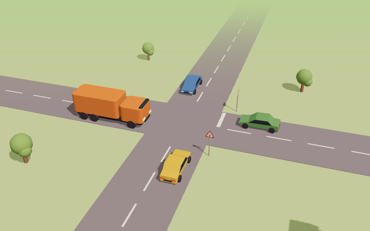 Priorité à l'intersection avec panneaux