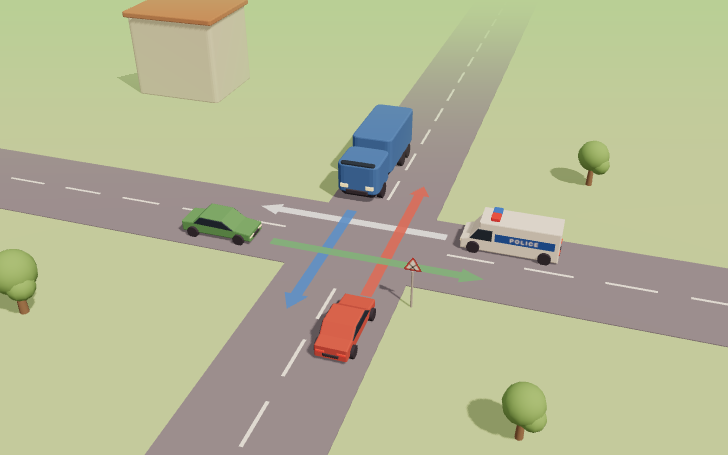 Priorité à l'intersection avec véhicule de police