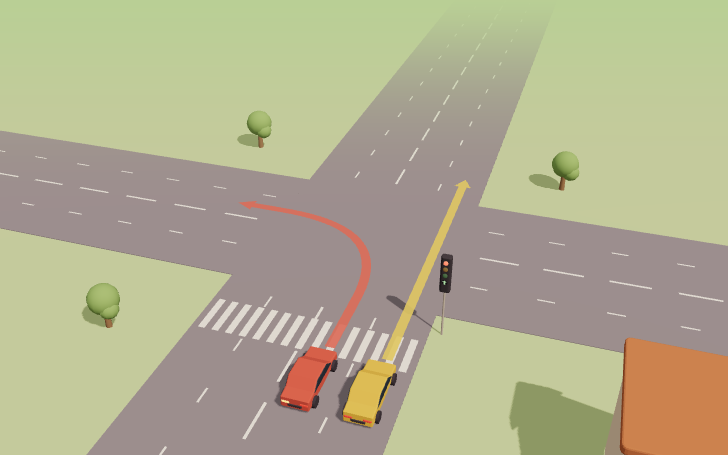 Intersection avec feux tricolores