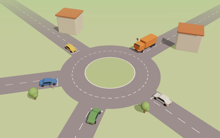 Priorité au rond-point avec panneau Stop