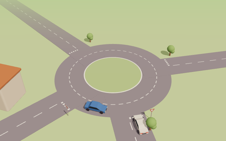 Priorité au rond-point avec signalisation